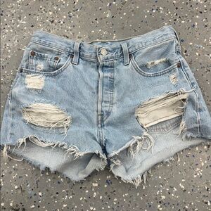 Levi's Acid Washed Jean Shorts 501 Sz 28